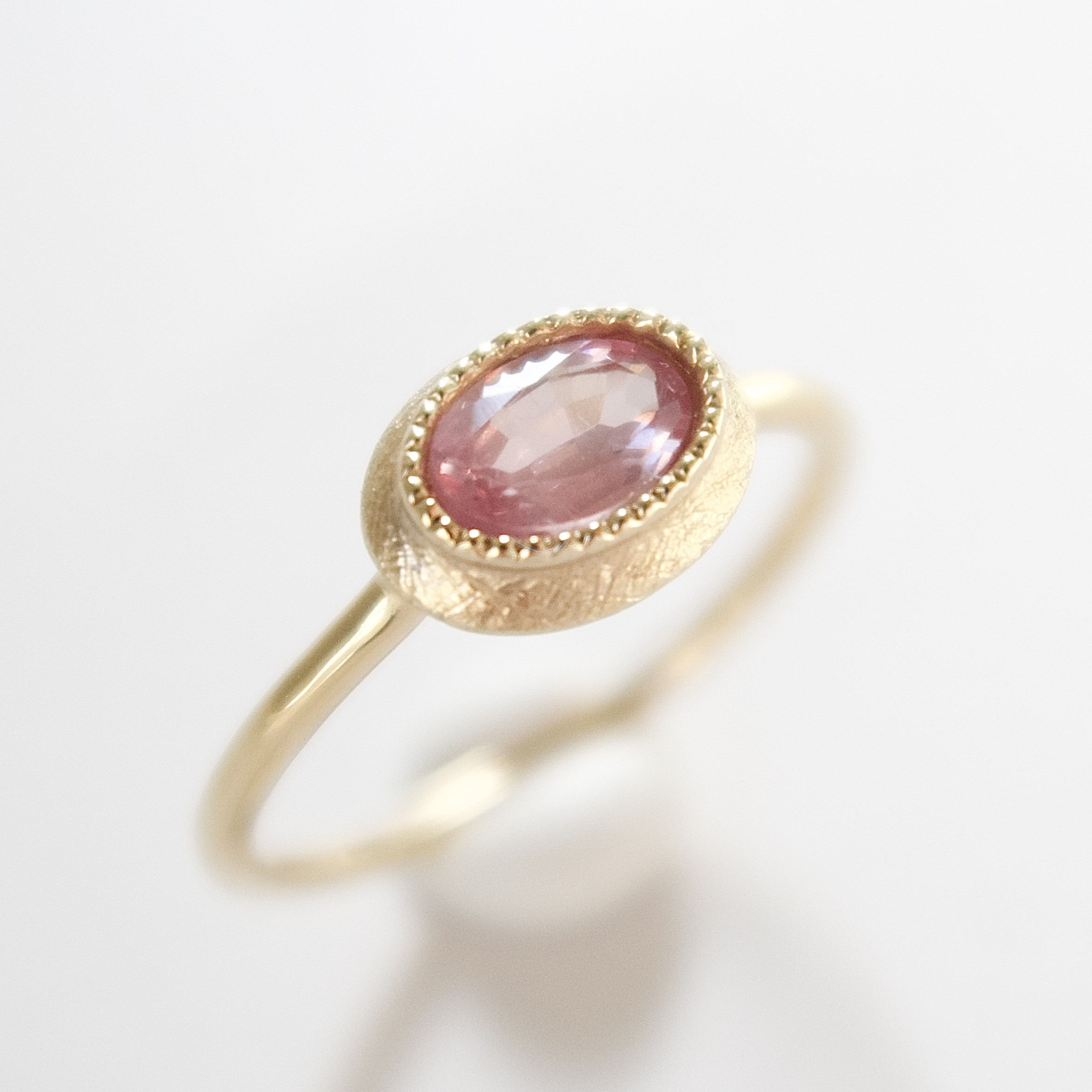 《ピンクスピネル｜Pink Spinel》Silver925・K10ゴールド／天然石リング・受注制作｜ANUENUE