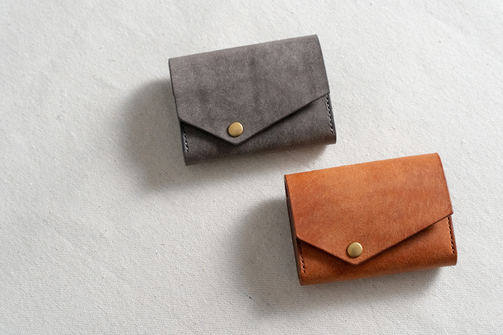 【手縫い・受注制作】お札を折らないコンパクト財布 小銭・カードでの支払いがメインのあなたに イタリアンレザー使用
