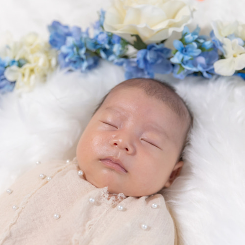 レンタルセット】Aブルーリース／ニューボーンフォト ベビー 撮影小物