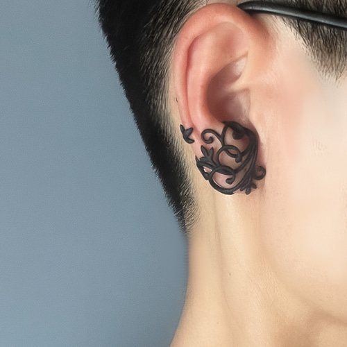 レーヴァ イヤーカフ 黒 イヤーカフ monocircus 通販 18225158｜Creema