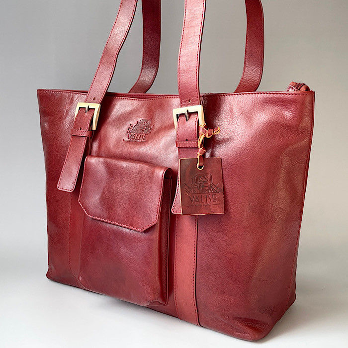 英国デザイン牛革かばんValise  WideトートII ラスティ