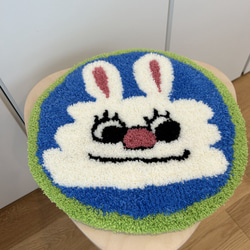 新作】 うさぎ ミニラグ インテリア 雑貨 タフティング