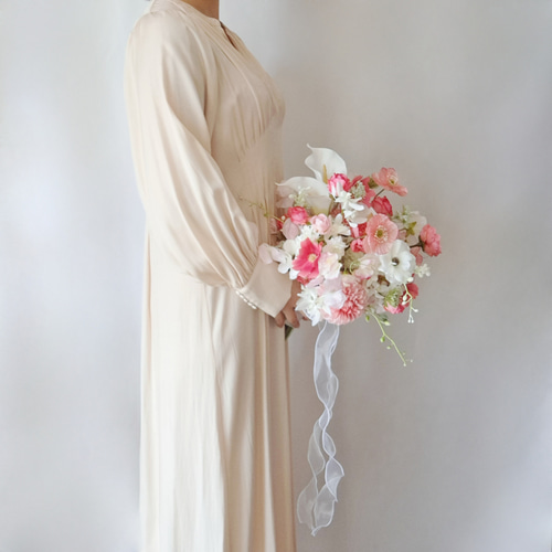 ブーケ、ブートニア ウェディングブーケ（ブートニア付き）B-181 ブーケ himejyon 通販