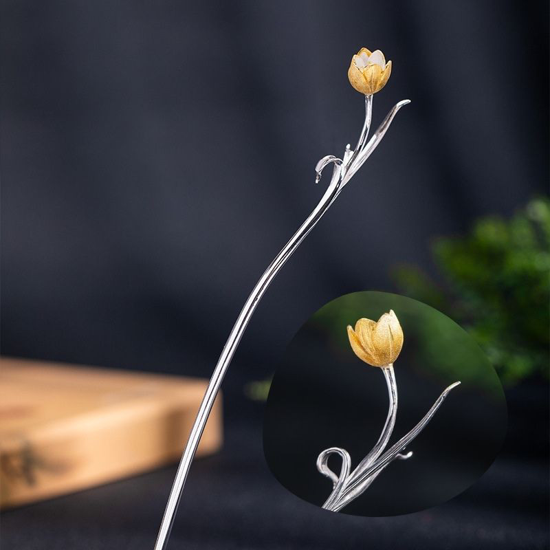 チューリップのかんざし - 本物の花が咲いているかのような美しさ K159