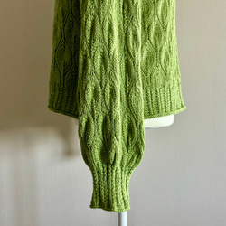 手編みセーター長袖 （グリーン） 7枚目の画像