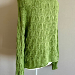 手編みセーター長袖 （グリーン） 8枚目の画像