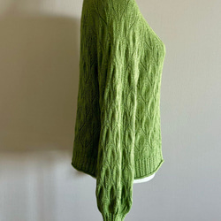 手編みセーター長袖 （グリーン） 5枚目の画像
