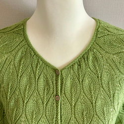 手編みセーター長袖 （グリーン） 4枚目の画像