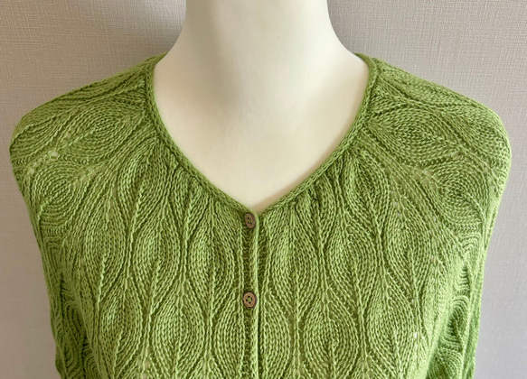 手編みセーター長袖 （グリーン） 4枚目の画像