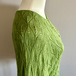 手編みセーター長袖 （グリーン） 6枚目の画像