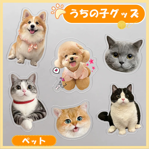 オーダーメイド アクリルマグネット 冷蔵庫用マグネット うちの子