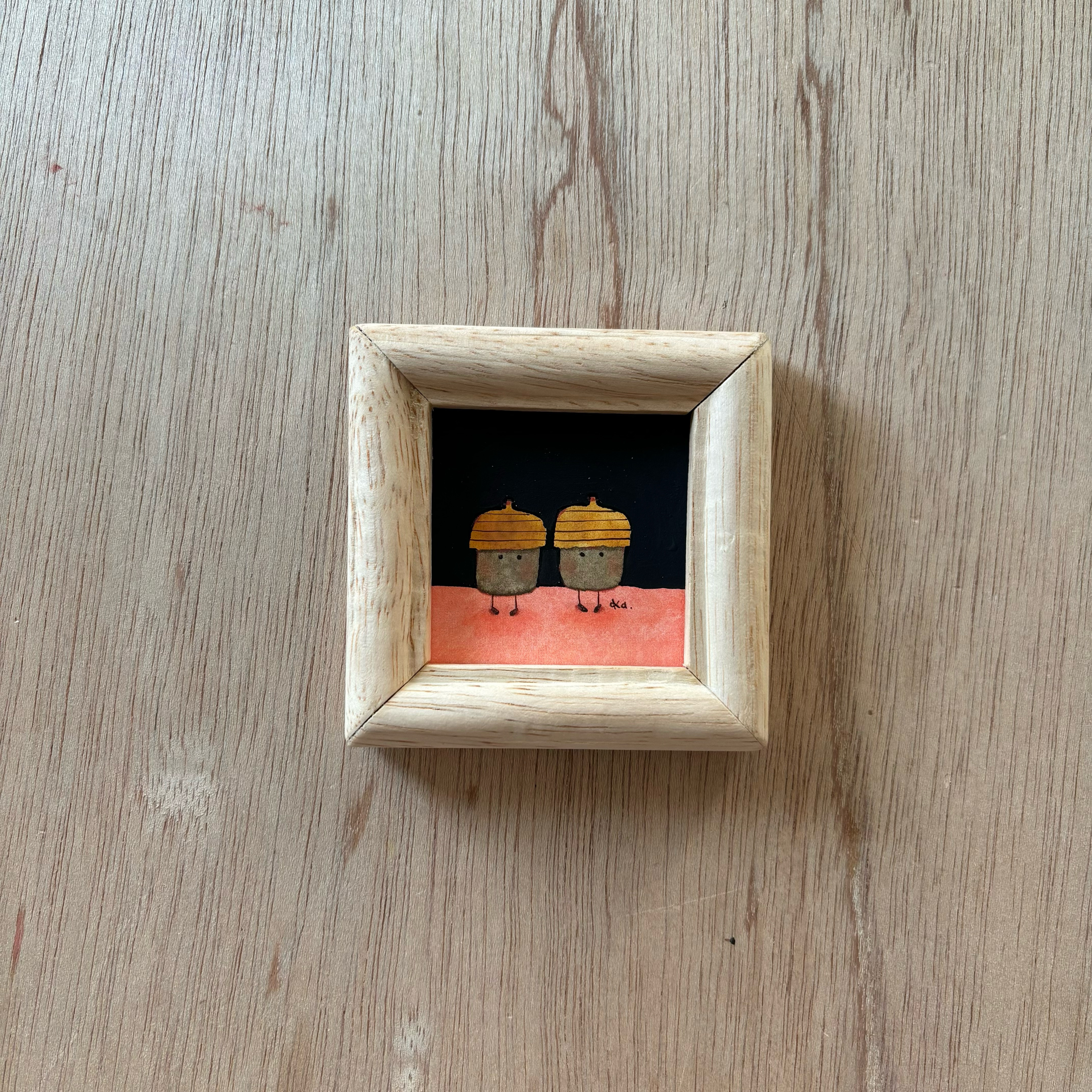 「考えるどんぐり」ミニ額　原画