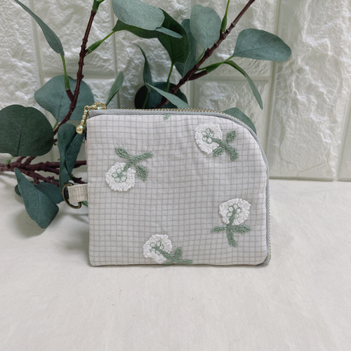 ミナペルホネン ハンドメイド skip L字ポーチ ポーチ みろん 通販  