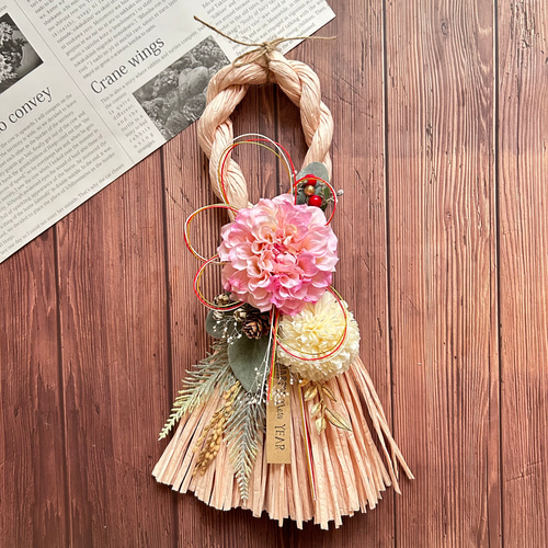 お正月リース♪No.21 しめ縄リース、お正月飾り、造花No.21