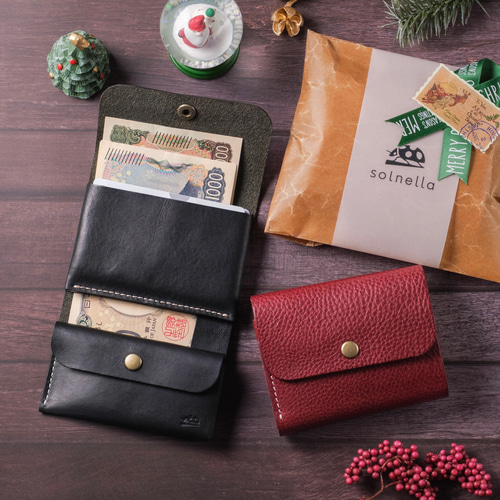 今年も再販｜お札を折らないふっくら可愛い三つ折りミニ財布｜名入れ可