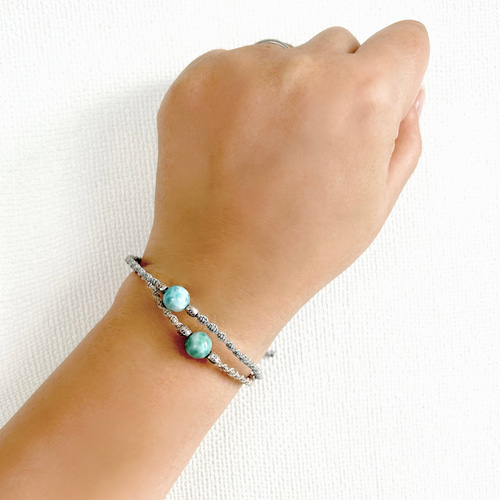 高品質/数量限定 】＊ 静電気軽減 ＊ 8mmラリマー とsilver925 カレン