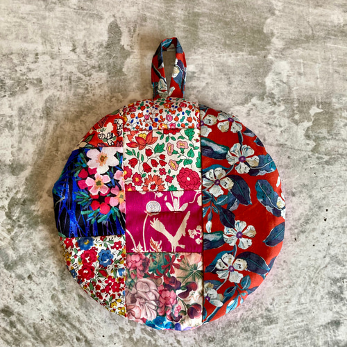 ティーポットカバー＋ポットマット パッチワーク レッド系 2401 ポット