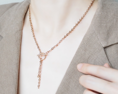 ★美品★K18PGピンクゴールド.天然パールY字ネックレス 楽天市場】ロングネックレス K18 ピンクゴールド 最大 80cm 長さ調節可