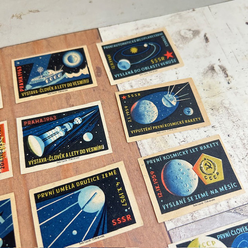 マッチラベル50枚　中国向け特選　輸出用 126・【在庫限り】マッチラベル 宇宙 14柄 1963年頃 レア