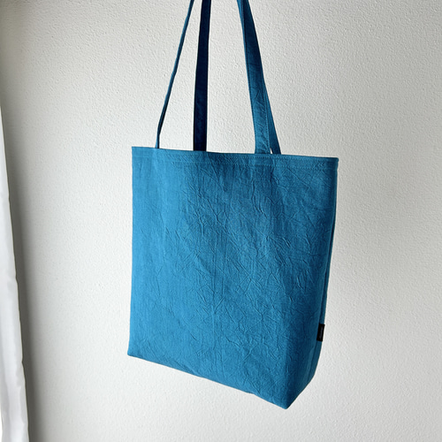 凛とした彩りをまとうトートバッグ ─ ピーコックブルー｜A4・コットン