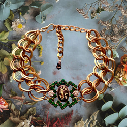 J&R ゴールドカラー　ラインストーン　ヴィンテージ ネックレス　チョーカー J&R ゴールドカラー ラインストーン ヴィンテージ ネックレス