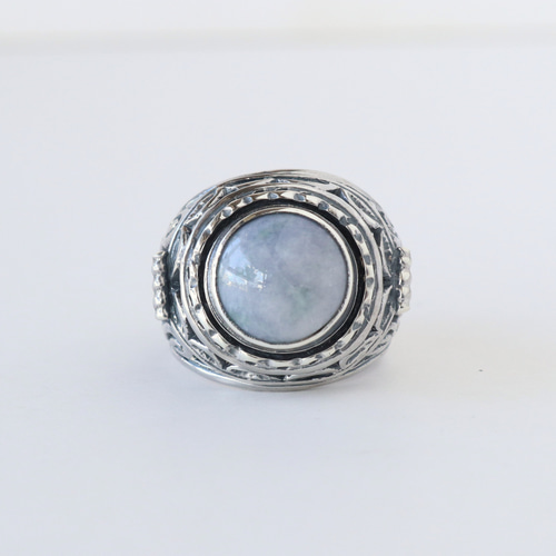 糸魚川ヒスイ シルバー925 縄文土器リング 18号(サイズ直し有料) 国産  