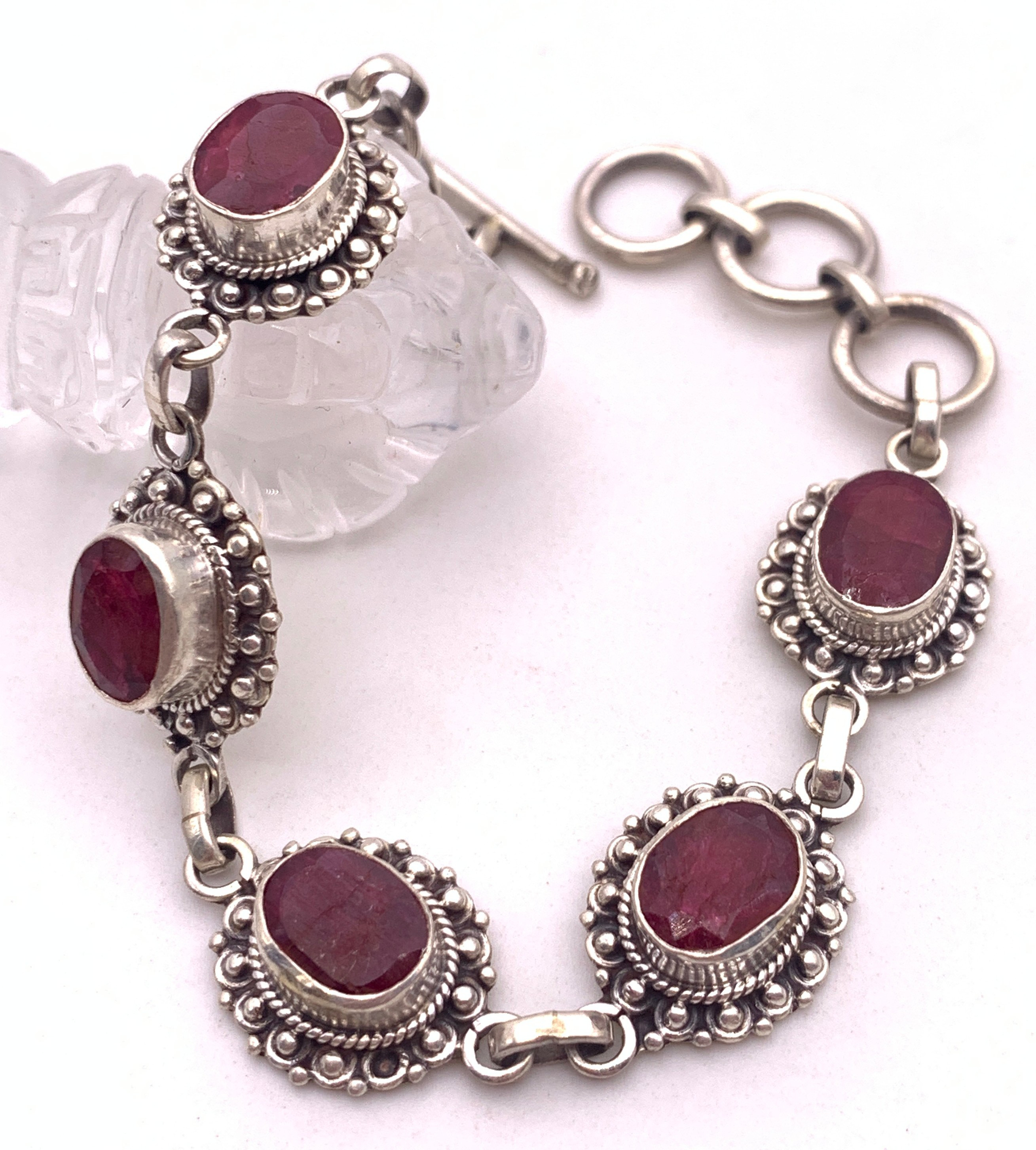 天然石ルビー silver925ブレスレット-A17