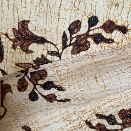 654 オールド バティック ジャワ更紗 エプロン 腰巻き カフェ 古布  