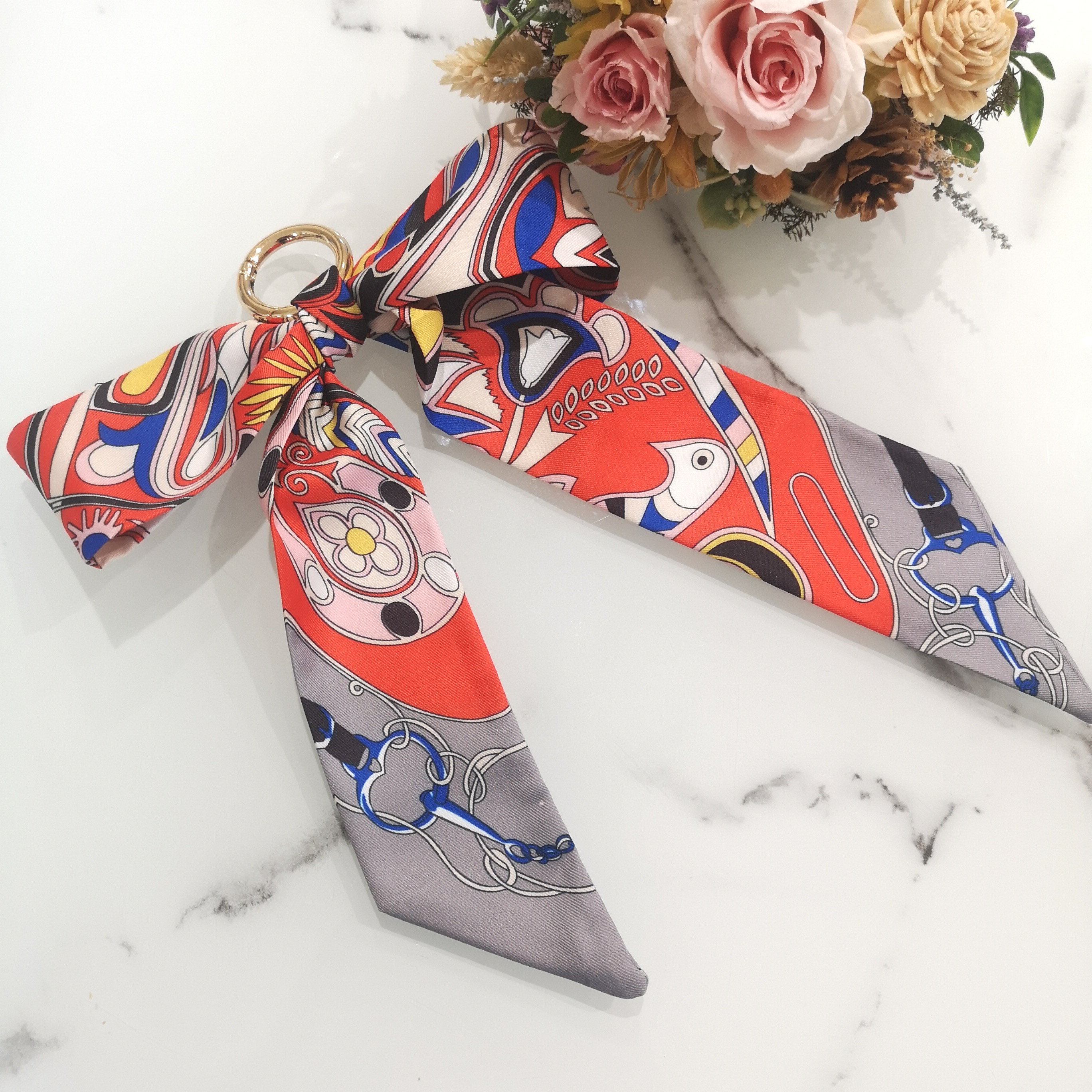 【SALE 】リボンスカーフ　バッグスカーフ　バッグチャーム25枚×2 13番】スカーフ ツイリー バッグスカーフ ツイリースカーフ