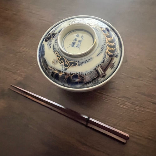 伊万里染付煮物碗 大明成化年製 5客セット福禄寿尊図 茶碗・めし