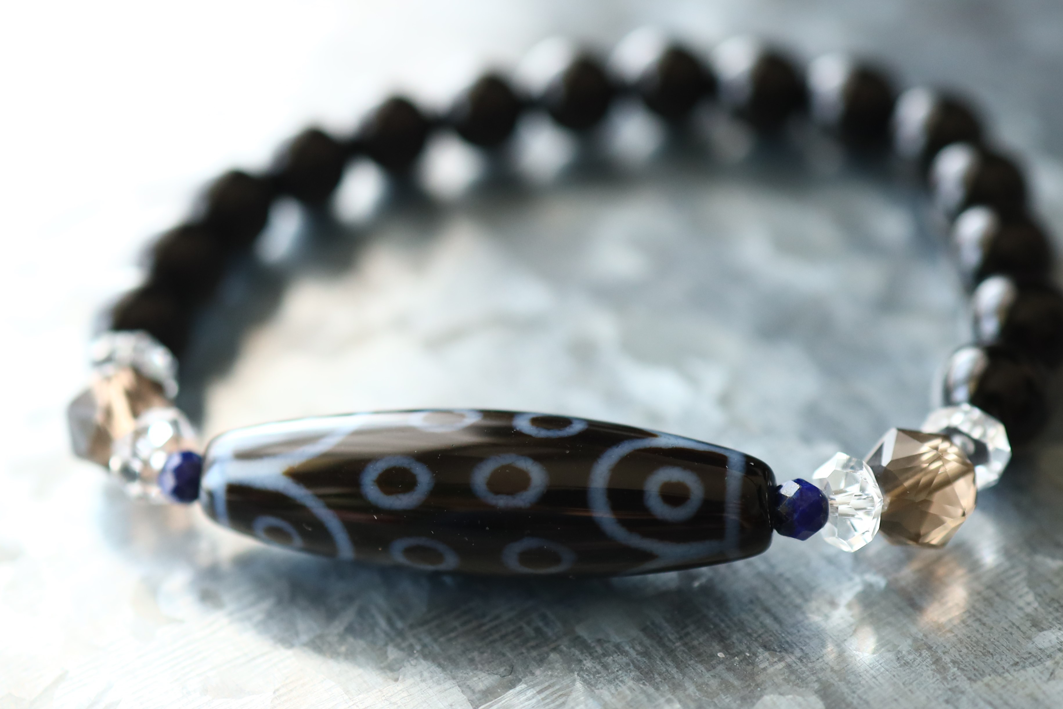 …☆チベットに伝わる聖なるお守りの宝石・至純天珠・十八眼天珠☆…☆天然石ブレスレット☆… 7,546円