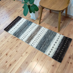 ペルシャ ギャッベ ミニマット 41x39.5 アイボリー にわとり