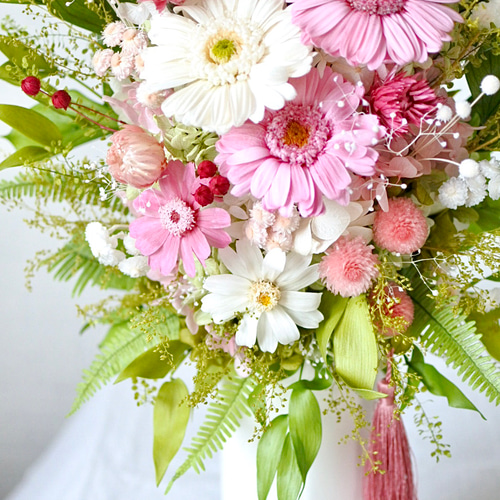 ゆりあ　プリザーブドフラワー仏花 プリザーブドフラワー仏花 高さ65㎝ ゆり リリー カラー ガーベラ