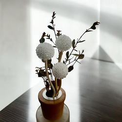 ビーズボールフラワースティック3本【Maloon No.3-1-レース糸】 5枚目の画像