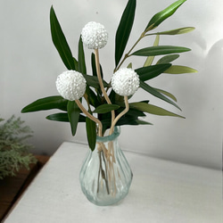 ビーズボールフラワースティック3本【Maloon No.3-1-レース糸】 6枚目の画像