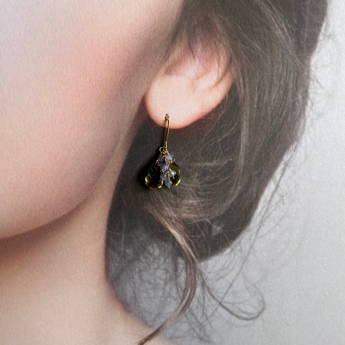 レモンクオーツとタンザナイト【ピアス】【イヤリング】 ピアス 