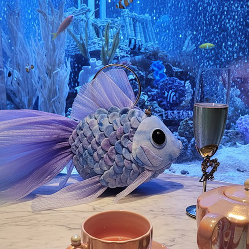 花火金魚バッグ パープル(大) トートバッグ ショルダー 斜めがけ