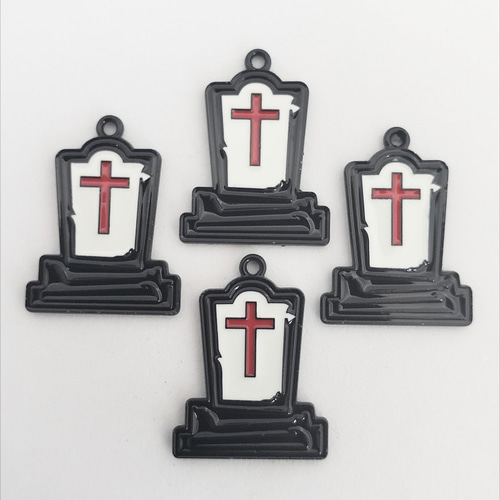 4個 十字架 クロス 墓 墓地 ホラー ハロウィン パンク ゴシック パーツ