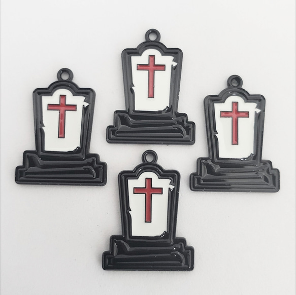 4個 十字架 クロス 墓 墓地 ホラー ハロウィン パンク ゴシック