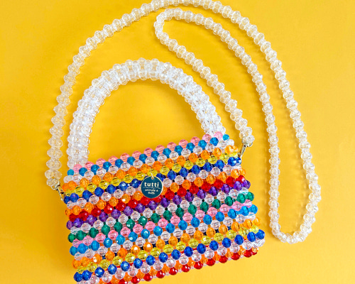 2way】ビーズバッグ 『colon』colorful stripe M ショルダー
