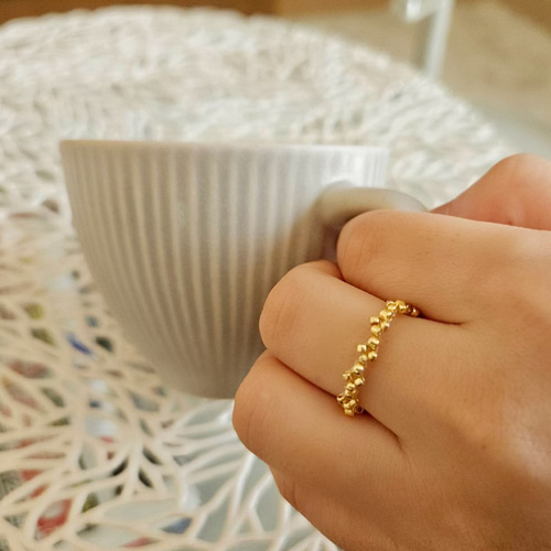 【MEJURI】ビーズリング リング【14k Gold】 MEJURI】14K Beaded Ring☆ビーズリング☆シンプルデザイン