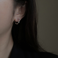 925純銀 緞帶 旋轉紋 亮霧面 易扣 耳環 耳夾 一對 免費包裝 第15張的照片