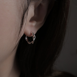 925純銀 緞帶 旋轉紋 亮霧面 易扣 耳環 耳夾 一對 免費包裝 第8張的照片