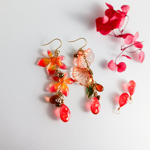 autumn leaves 紅葉 イチョウ ピアス・イヤリング【サージカル