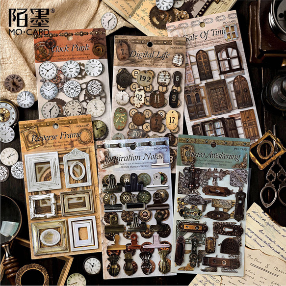 604dコラージュ シール 素材 コレクション 海外 6種セット シール