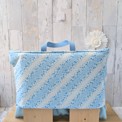 防災頭巾カバー背もたれ流れ星ブルー