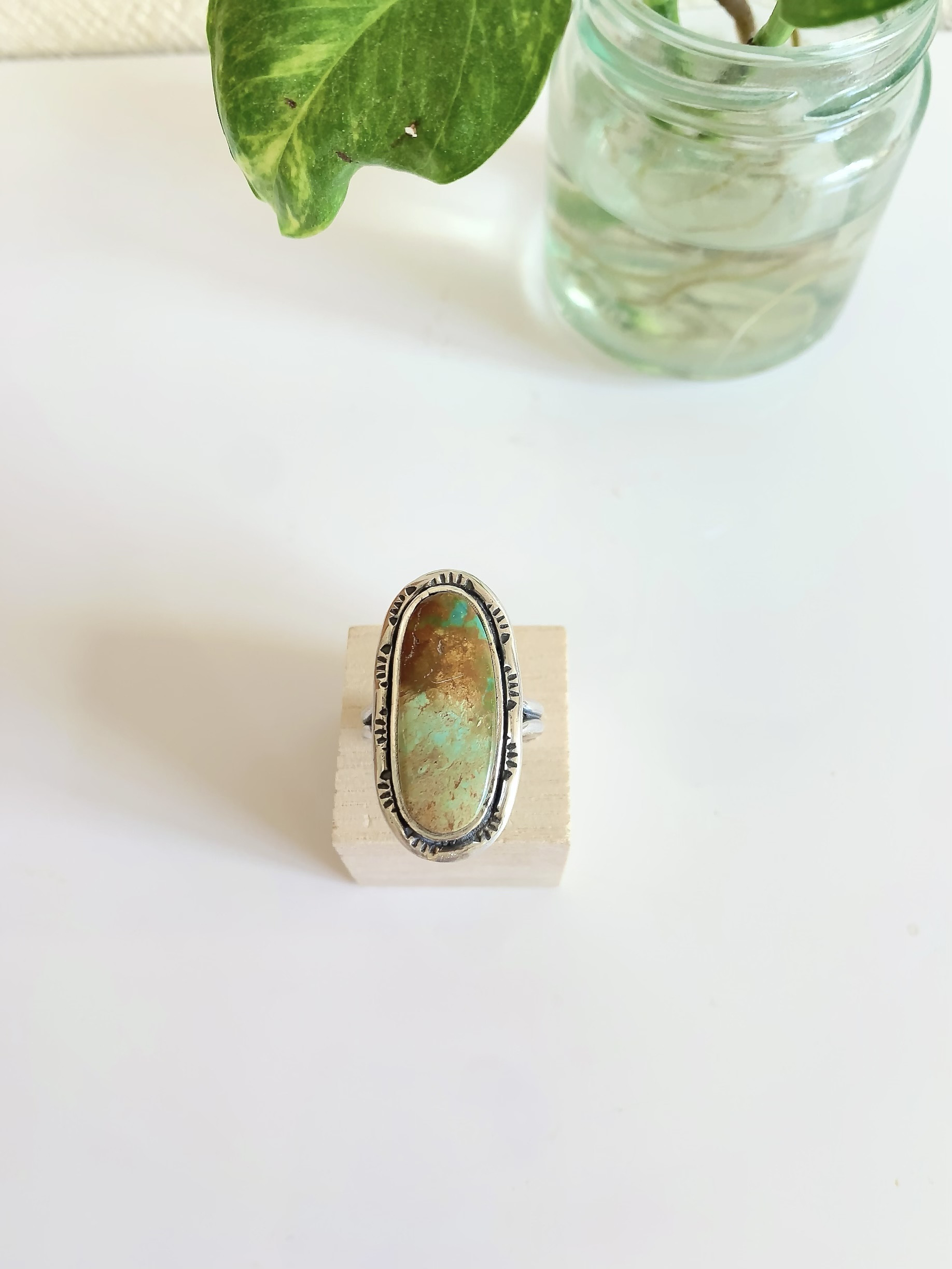 グリーンアース|ロイストンターコイズのリング17号|Silver950