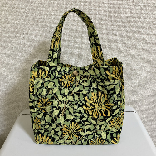 ウイリアムモリス〈ハニーサックル&チューリップ〉トートバック&ポーチ バッグ モリス ジャガード織手提げトートバッグ いちご泥棒 小物