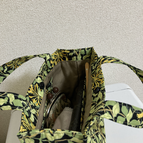 ミニトートバッグ／ウイリアムモリス「ハニーサックル」使用