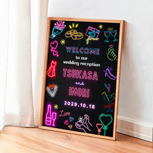 ネオンサイン　ウェルカムボード　インテリア　装飾　薔薇　パーティー　オーダー ネオンサイン ウェルカムボード インテリア 装飾 薔薇 パーティー